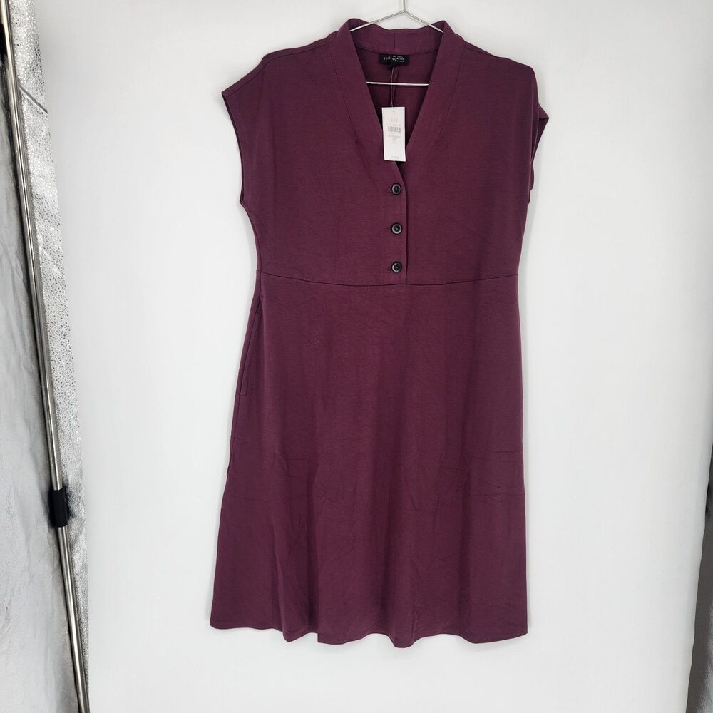 J.Jill‎ Hucklebery Small Petite Purple Wearever Dolman Sleeve V-Neck Dress NWT